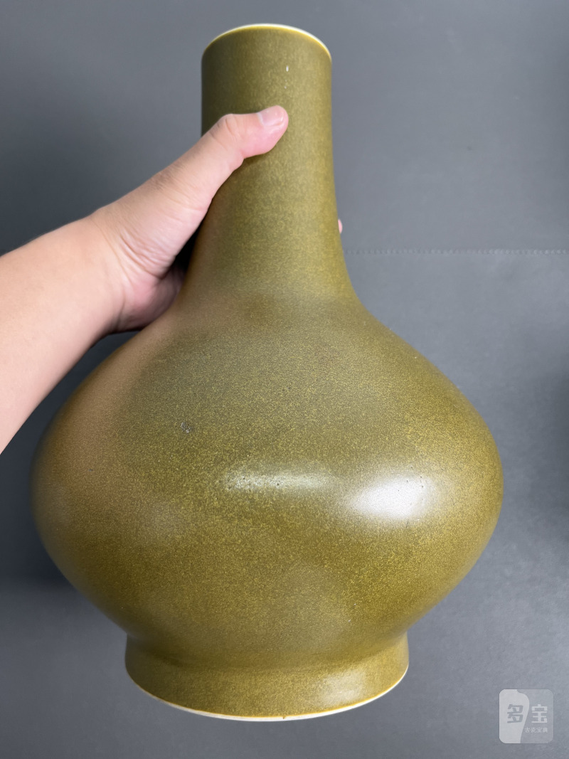 清光绪  茶叶末釉荸荠瓶 - 图6